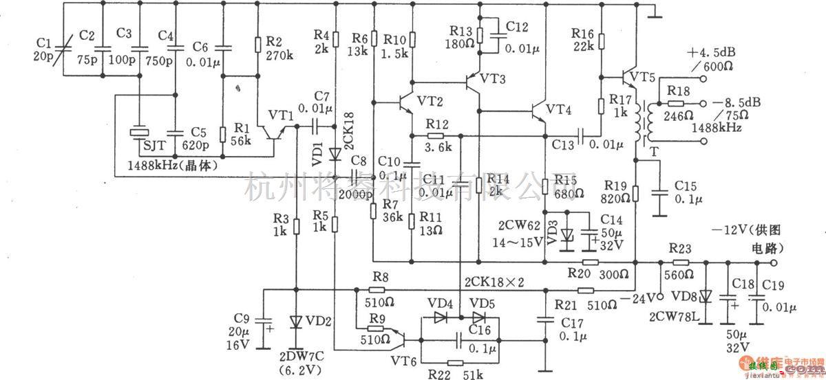 多种频率信号中的1488kHz信号发生器与分频器  第1张