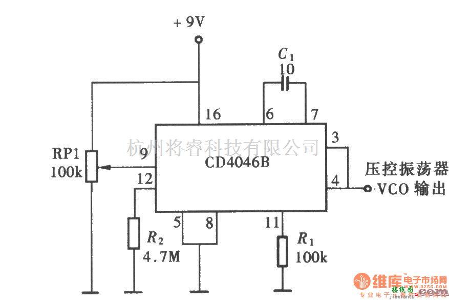 振荡电路中的用CD4046组成的限定频段振荡器  第1张