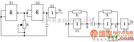 多谐振荡产生中的非对称型多谐振荡器电路图  第1张