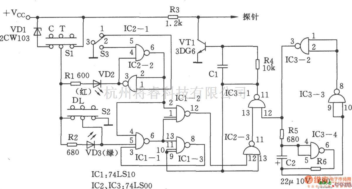 脉冲信号产生器中的脉冲信号发生器(74LS10、74LS00)  第1张