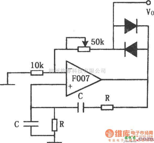 正弦信号产生中的F007构成的稳定的正弦波振荡器  第1张