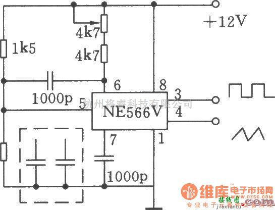 函数信号产生器中的用NE566V构成的20kHz的波形发生器  第1张