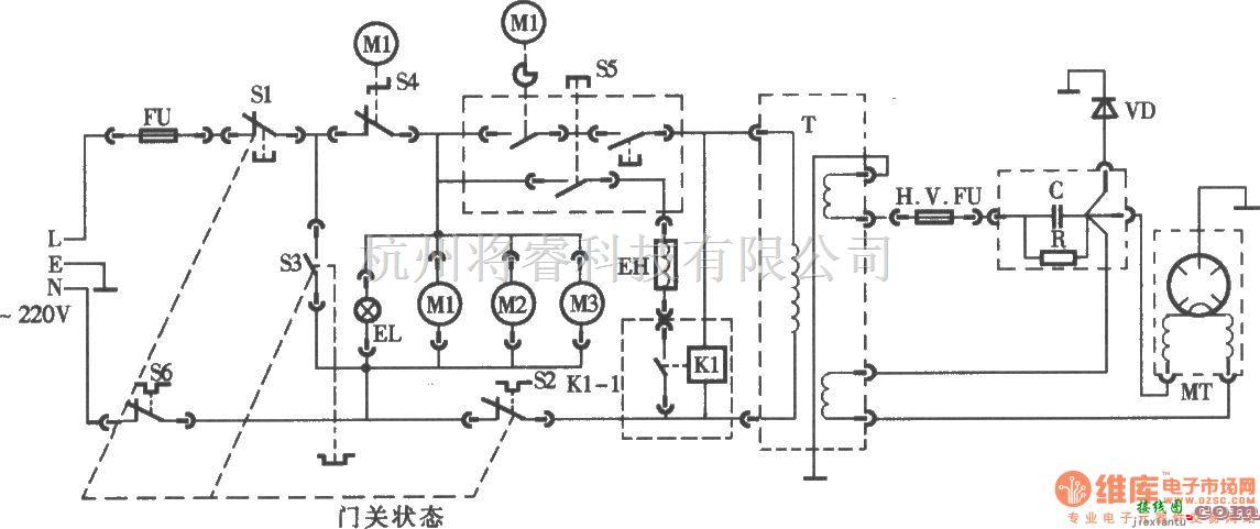 格兰仕牌WD800型烧烤微波炉电路  第1张