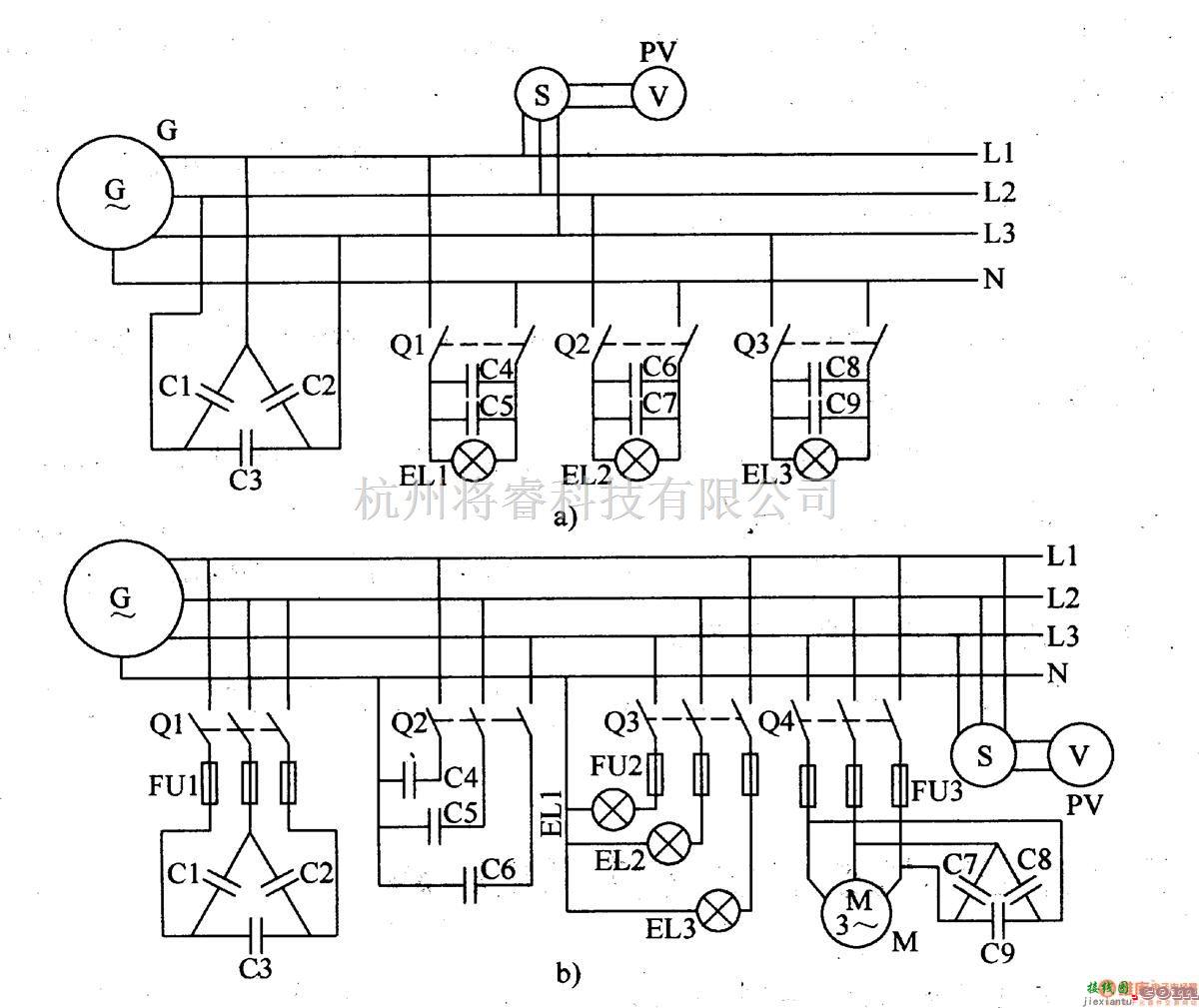 电机控制专区中的三相交流电动机改作发电机配电线路  第2张