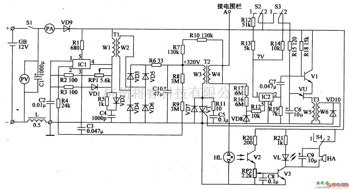 电机控制专区中的电围栏控制电路 八  第1张