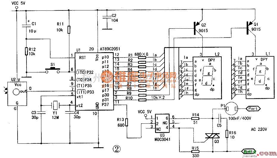 单片机制作中的基于AT89C2051的红外线接收控制器的制作  第2张