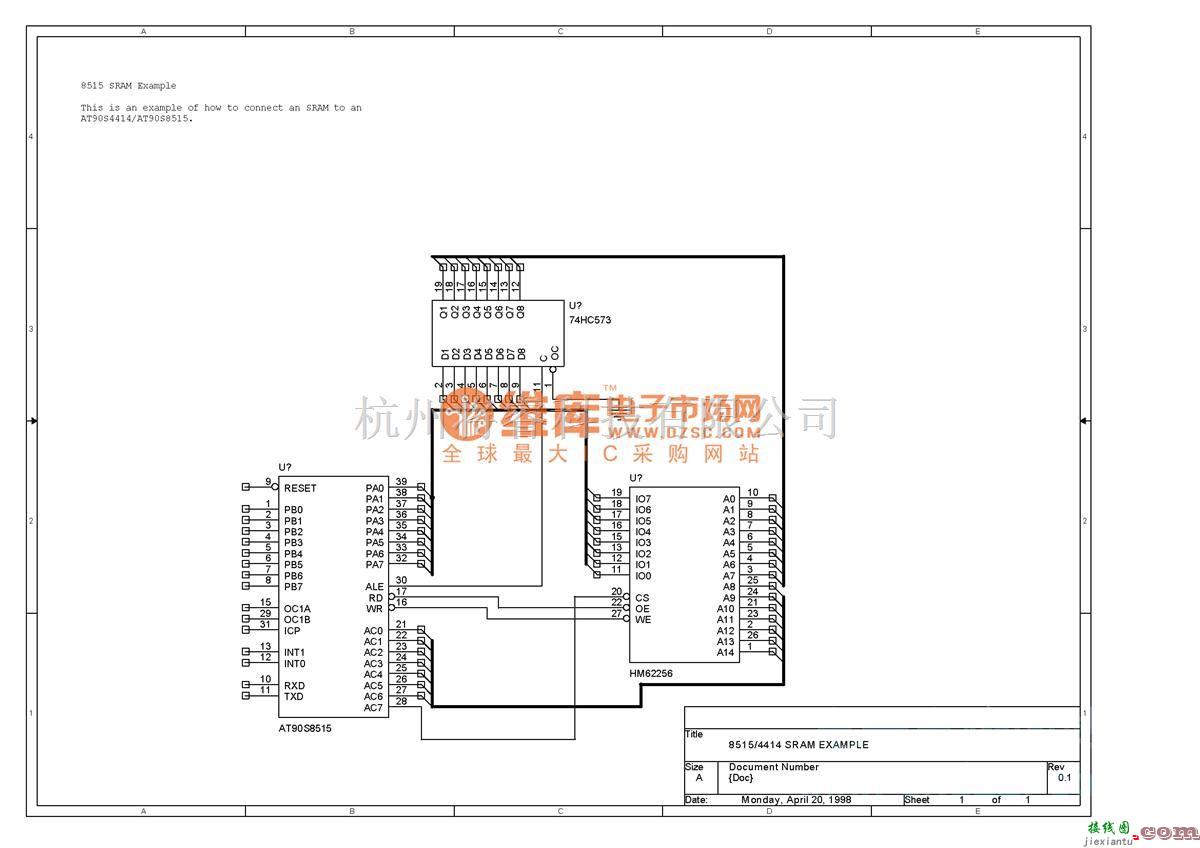 微机电路中的电路图：8515扩展RAM  第1张