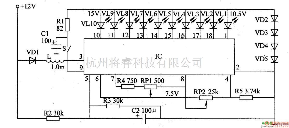 电源电路中的LED汽车电压表  一 第1张