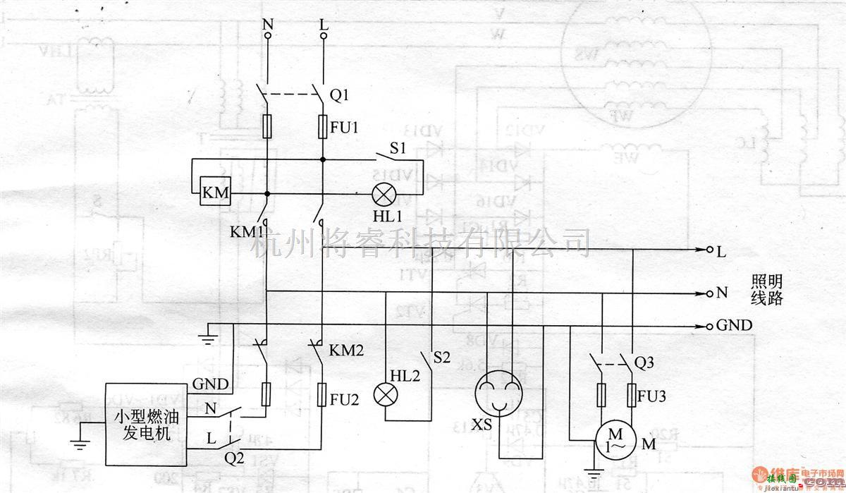 电机控制专区中的小型单相燃油发电机供电控制器  第1张