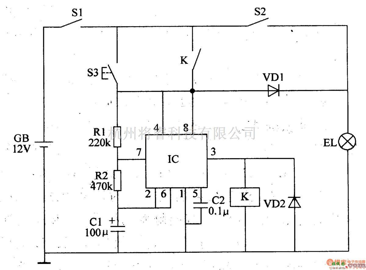 灯光控制中的前照灯延时关断器  第1张