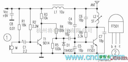 无线发射中的一远距离ＦＭ调频发射电路（500M）  第1张