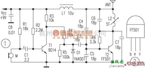 无线发射中的ba1404小型立体声调频发射机电路  第2张