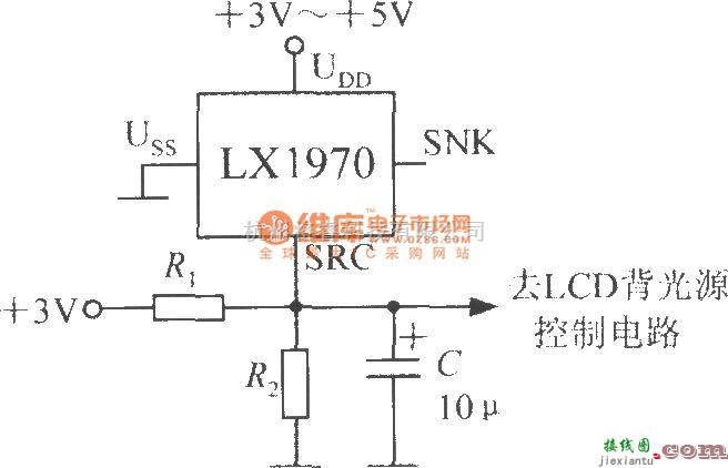 特种集成传感器中的LCD背光源亮度自动控制电路(可见光亮度传感器LX1970)  第1张