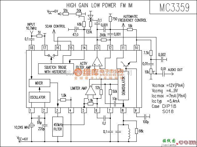 无线接收中的MC3359接收电路  第1张