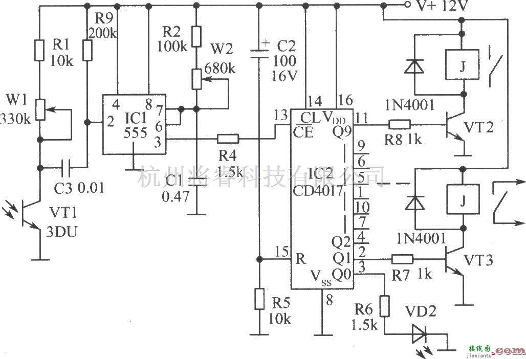 光敏二极管、三极管电路中的摄影控制电路  第1张