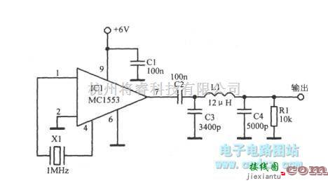 振荡电路中的1MHz串联模式晶体振荡器  第1张