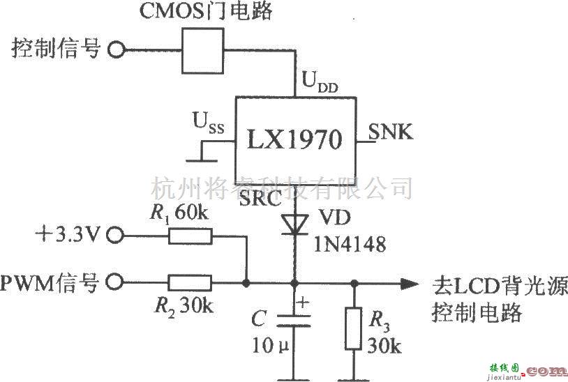 特种集成传感器中的采用门控开关的亮度调节电路(可见光亮度传感器LX1970)  第1张