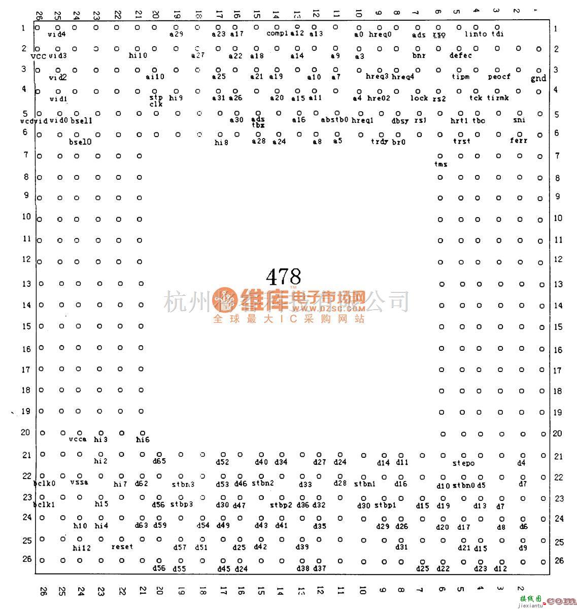 微机电路中的p4 478芯片各脚分布图  第1张