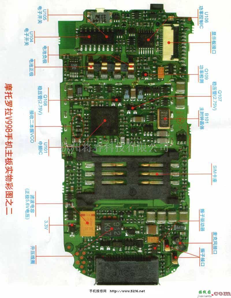 手机维修中的摩托罗拉V998维修电路图2  第1张