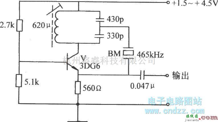 振荡电路中的共基极石英控频电容反馈振荡器  第1张