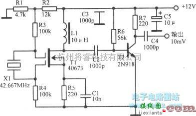 振荡电路中的42.667MHz场效应管振荡电路  第1张