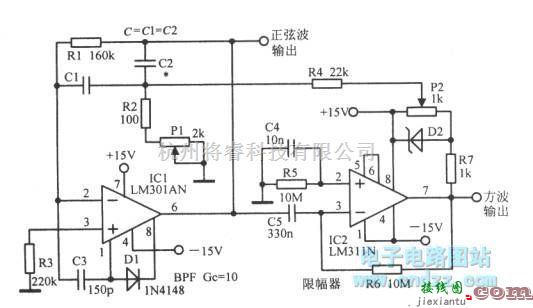 振荡电路中的多重反馈桥T型振荡器  第1张