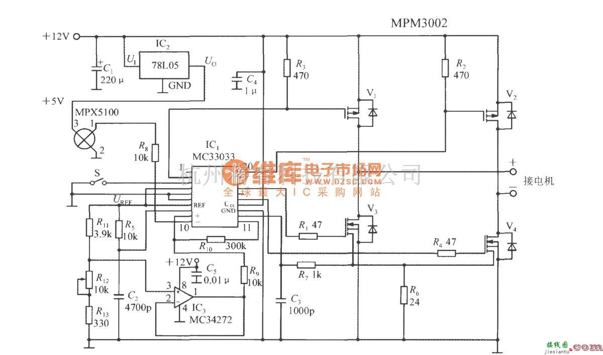 转速、角速度、加速度传感器中的由集成硅压力传感器MPX5100A构成的压力调节系统  第2张