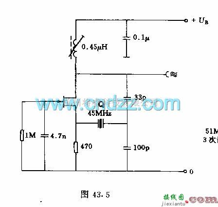 高频振荡器中的45MHz场效应管振荡器电路  第2张