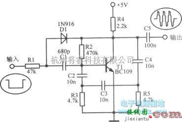 振荡电路中的常用相移振荡器(lkHz快速起动门控电路)  第1张