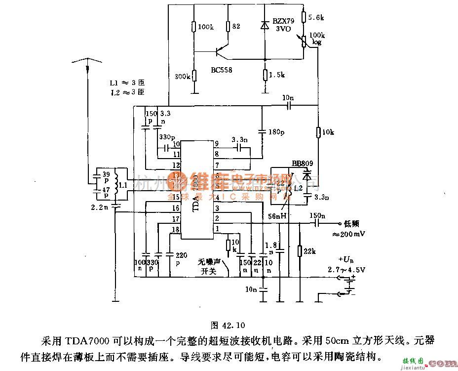 无线接收中的采用解调器的超短波接收机电路  第1张