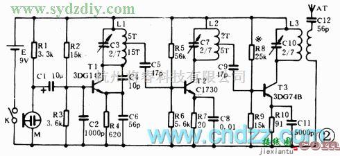 无线接收中的三管调频无线话筒的制作电路  第2张