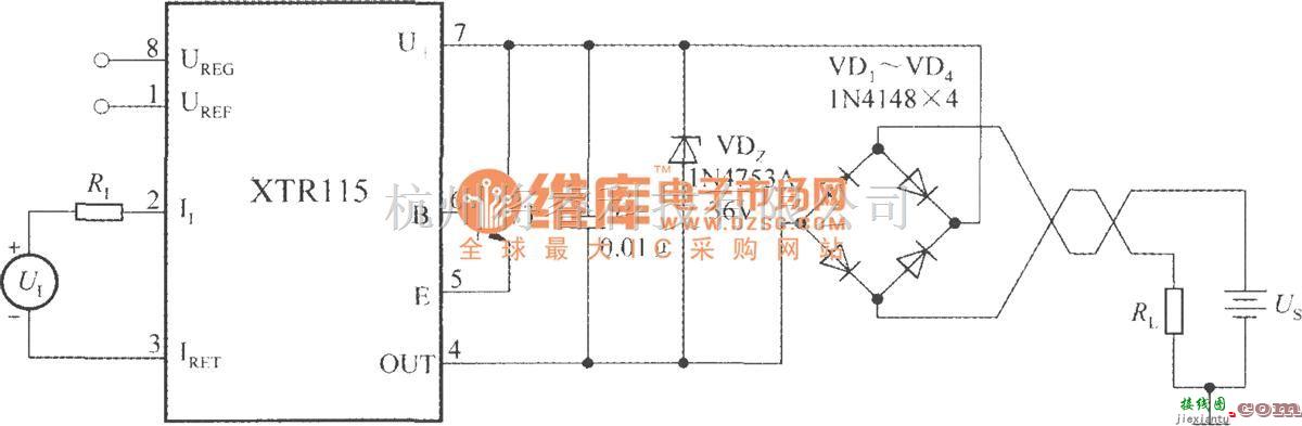 集成电流传感器、变送器中的精密电流变送器XTR115的保护电路  第1张