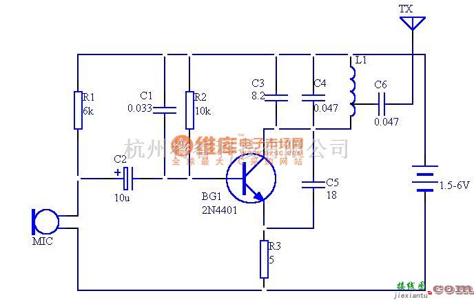 无线发射中的1.5V微型无线调频话筒电路  第1张