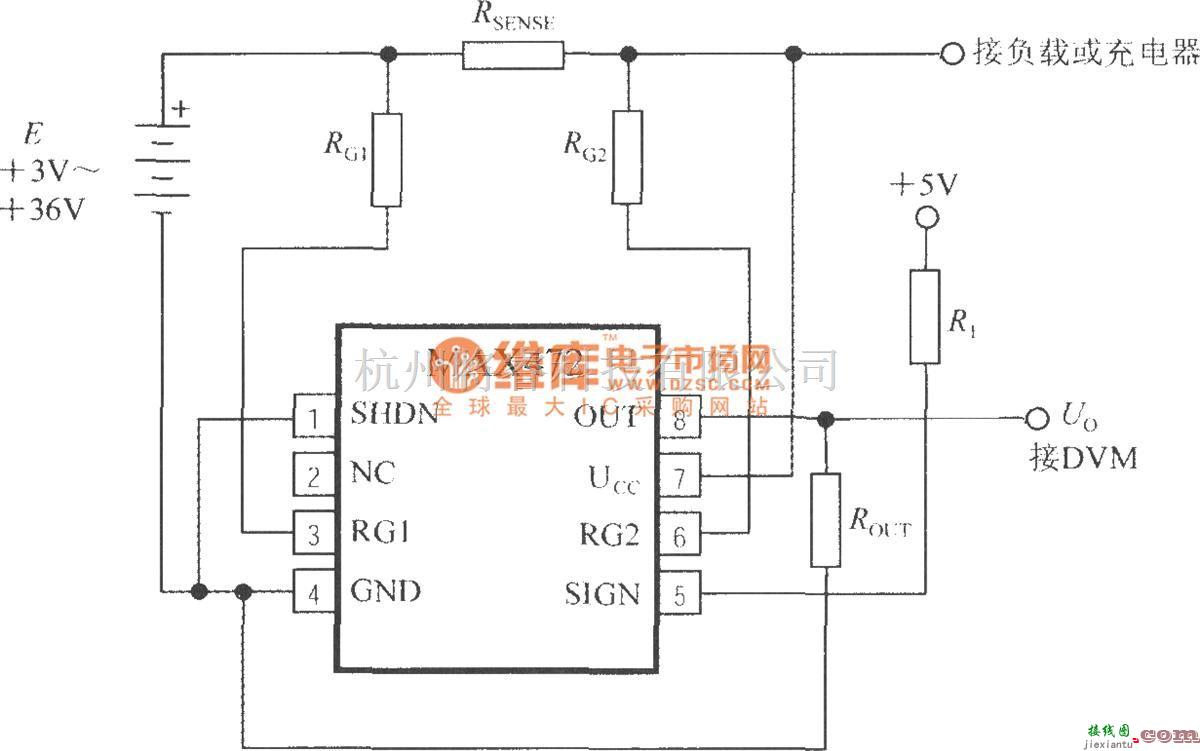 集成电流传感器、变送器中的集成电流传感器MAX472的典型应用电路  第1张