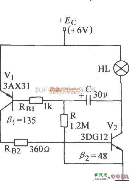 振荡电路中的简单的互补管多谐振荡器  第1张