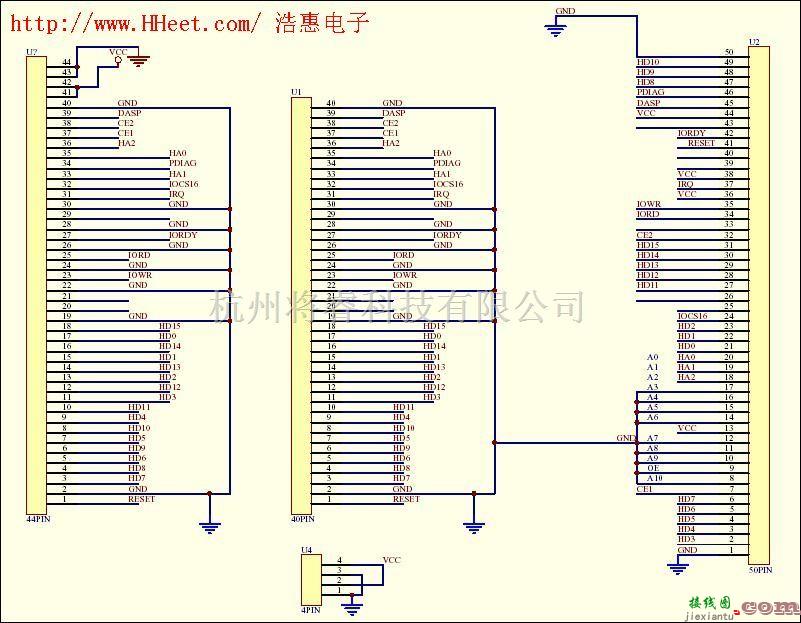 单片机制作中的CF卡转IDE接口电路图  第1张