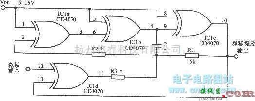 振荡电路中的异或门控制振荡器的频率  第1张