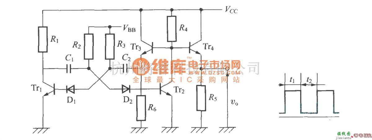 多谐振荡产生中的改善波形与稳定性的自激多谐振荡器  第1张