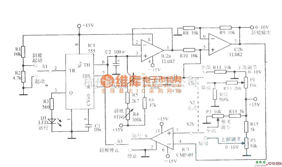 函数信号产生器中的可变起／止的斜坡振荡器  第1张