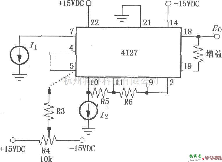 对数/跨导放大电路中的I1和I2为负时的对数变换功能电路(对数放大器4127)  第1张