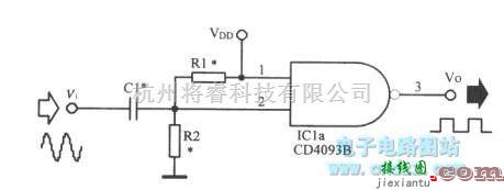 脉冲信号产生器中的正弦波转换为方波的电路  第1张