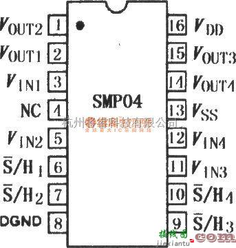 采样保持放大电路中的SMP04 CMOS四采样保持放大器  第1张