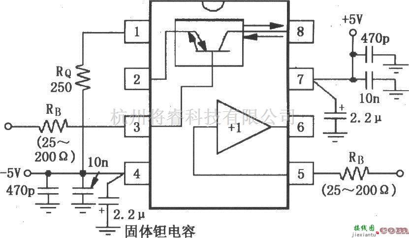 对数/跨导放大电路中的宽带跨导型运算放大和缓冲器OPA660的信号和电源的基本连接电路  第1张