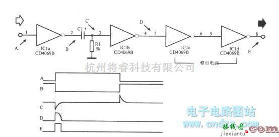 脉冲信号产生器中的采用微分电路的窄脉冲形成电路  第1张