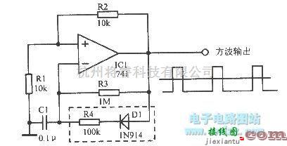 多谐振荡产生中的非对称方波电路  第1张