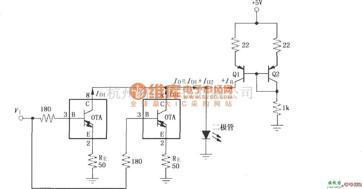 对数/跨导放大电路中的由两个宽带跨导型运算放大和缓冲器OPA660构成的高速电流驱动器  第1张