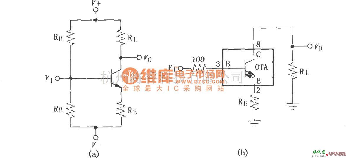 对数/跨导放大电路中的宽带跨导型运算放大和缓冲器OPA660共发射极(共-E)放大电路  第1张