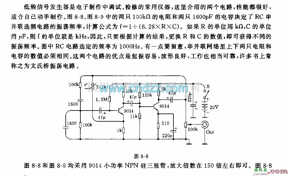 文氏信号产生中的两种适合自制的文氏桥低频信号发生器电路  第1张