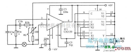 文氏信号产生中的采用运放CA3130具有容性调节的文氏电桥振荡器  第1张