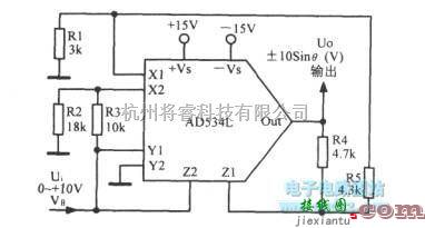 脉冲信号产生器中的三角波一正弦波变换电路  第1张